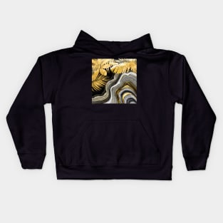 Black Gold marble tropic Kids Hoodie